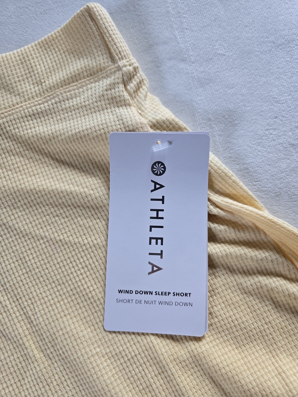 Athleta▪️Wind Down Sleep Short Waffle-Knit in Light Yellow - Picture 9 of 11